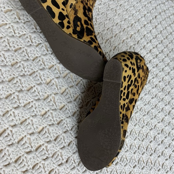 Naughty Monkey Women Brown Wedges Size 8 Upper Leather Animal‎ Leopard Print - Picture 9 of 10